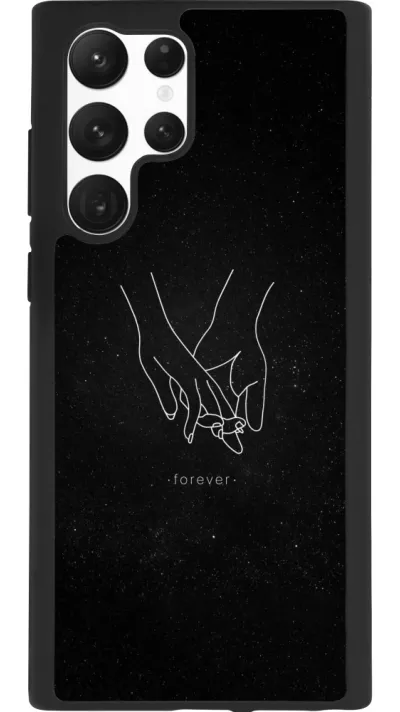 Samsung Galaxy S22 Ultra Case Hülle - Silikon schwarz Valentine 2023 hands forever