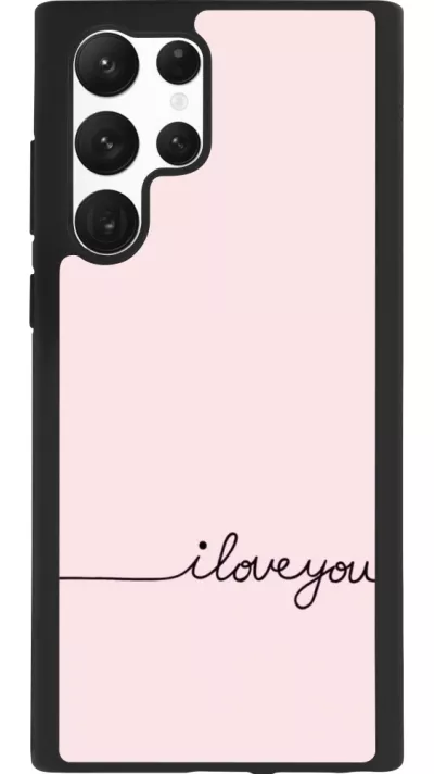 Samsung Galaxy S22 Ultra Case Hülle - Silikon schwarz Valentine 2023 i love you writing
