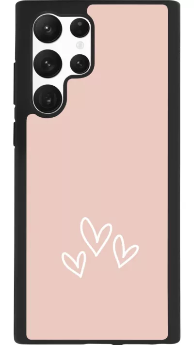 Samsung Galaxy S22 Ultra Case Hülle - Silikon schwarz Valentine 2023 three minimalist hearts