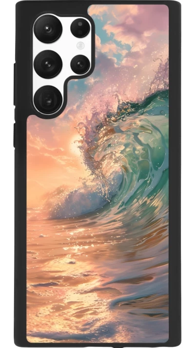 Coque Samsung Galaxy S22 Ultra - Silicone rigide noir Wave Sunset