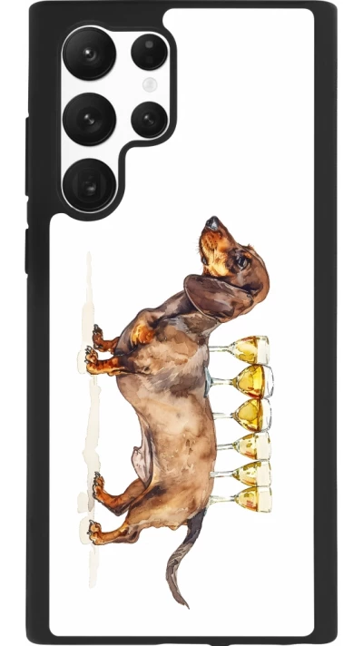 Samsung Galaxy S22 Ultra Case Hülle - Silikon schwarz Wine Teckel