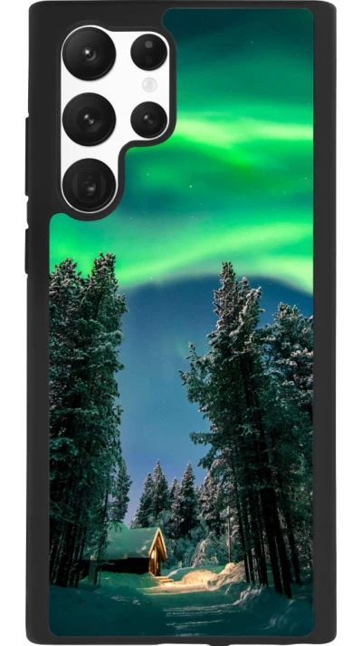 Samsung Galaxy S22 Ultra Case Hülle - Silikon schwarz Winter 22 Northern Lights