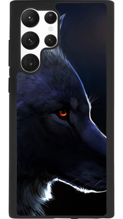 Coque Samsung Galaxy S22 Ultra - Silicone rigide noir Wolf Shape