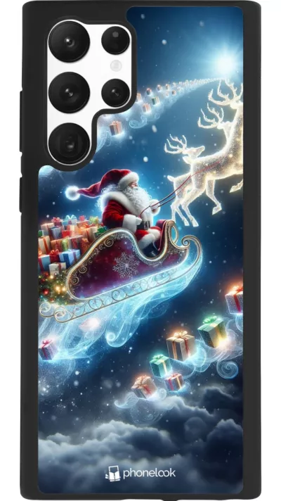 Samsung Galaxy S22 Ultra Case Hülle - Silikon schwarz Weihnachten 2023 Verzauberter Weihnachtsmann