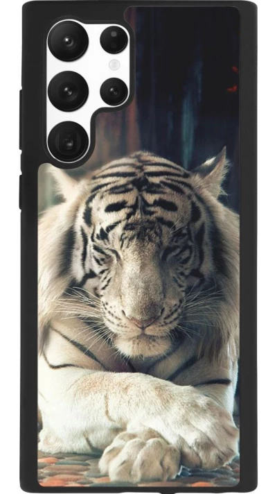 Coque Samsung Galaxy S22 Ultra - Silicone rigide noir Zen Tiger