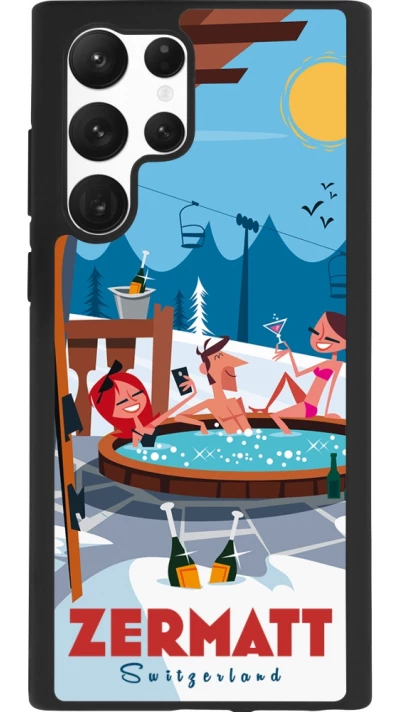 Samsung Galaxy S22 Ultra Case Hülle - Silikon schwarz Zermatt Mountain Jacuzzi