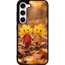 Samsung Galaxy S23 Case Hülle - Silikon schwarz Autumn 26 Couple of leaves