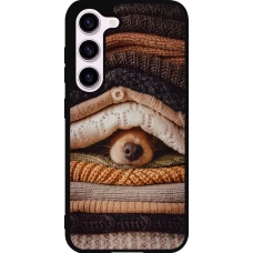 Samsung Galaxy S23 Case Hülle - Silikon schwarz Autumn 26 Dog under the covers