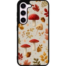 Samsung Galaxy S23 Case Hülle - Silikon schwarz Autumn 26 Mushrooms and leaves
