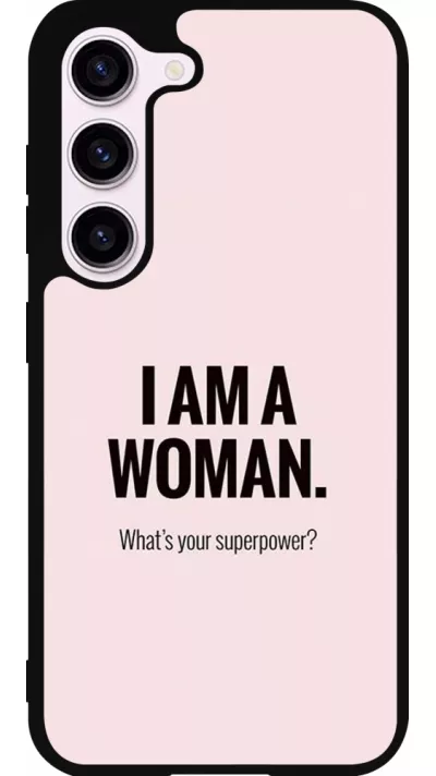Coque Samsung Galaxy S23 - Silicone rigide noir I am a woman