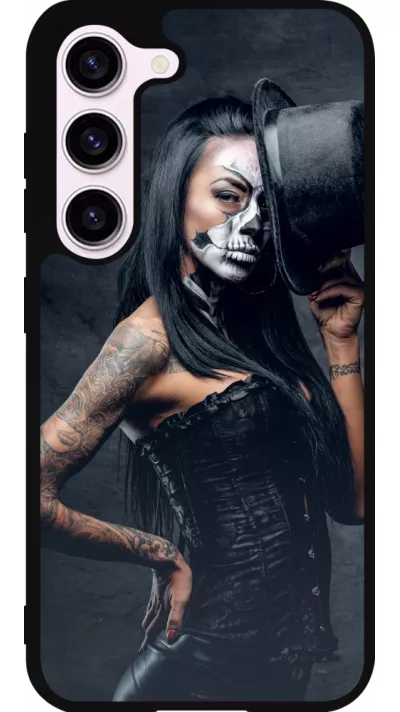 Coque Samsung Galaxy S23 - Silicone rigide noir Halloween 22 Tattooed Girl