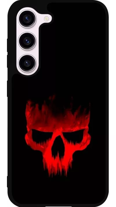 Coque Samsung Galaxy S23 - Silicone rigide noir Halloween 2023 scary skull