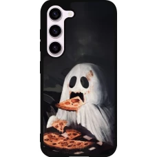 Samsung Galaxy S23 Case Hülle - Silikon schwarz Halloween 2026 Ghost eating pizza