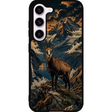 Coque Samsung Galaxy S23 - Silicone rigide noir Linocut Chamois