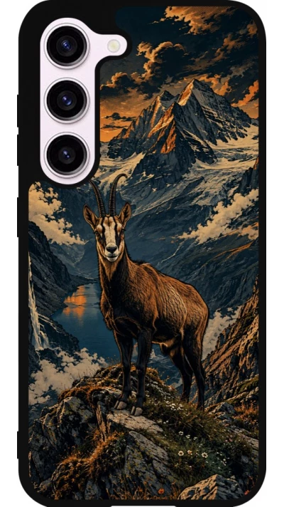 Coque Samsung Galaxy S23 - Silicone rigide noir Linocut Chamois