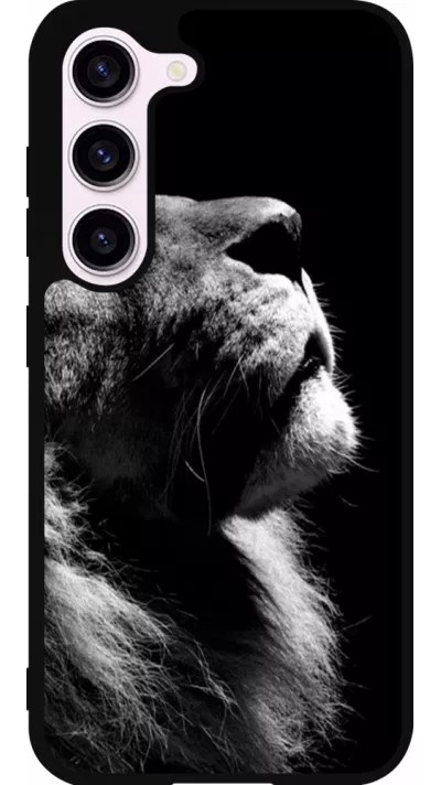 Coque Samsung Galaxy S23 - Silicone rigide noir Lion looking up