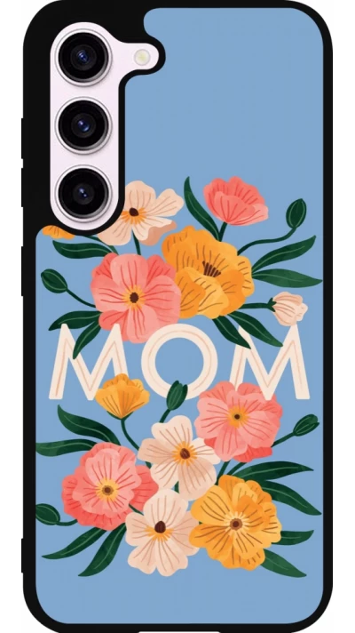 Coque Samsung Galaxy S23 - Silicone rigide noir Mom 2026 Flowers