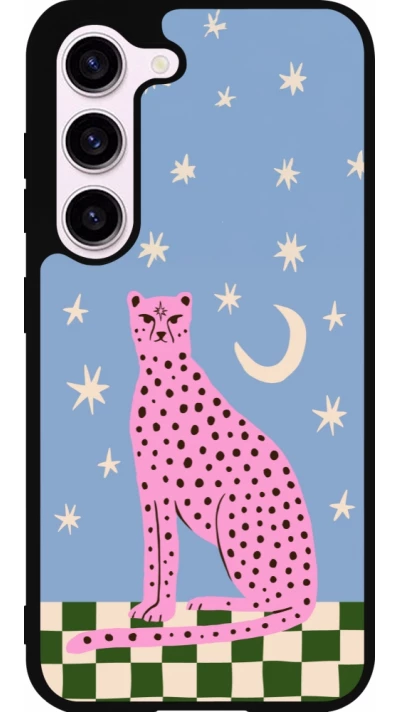 Samsung Galaxy S23 Case Hülle - Silikon schwarz Pink leopard with stars 2026