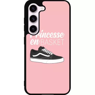 Coque Samsung Galaxy S23 - Silicone rigide noir princesse en basket