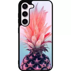 Samsung Galaxy S23 Case Hülle - Silikon schwarz Purple Pink Pineapple