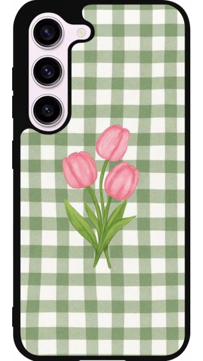 Coque Samsung Galaxy S23 - Silicone rigide noir Green vichy tulips Spring 2026