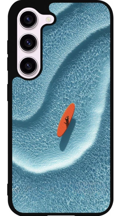 Coque Samsung Galaxy S23 - Silicone rigide noir Orange surf Summer 2026