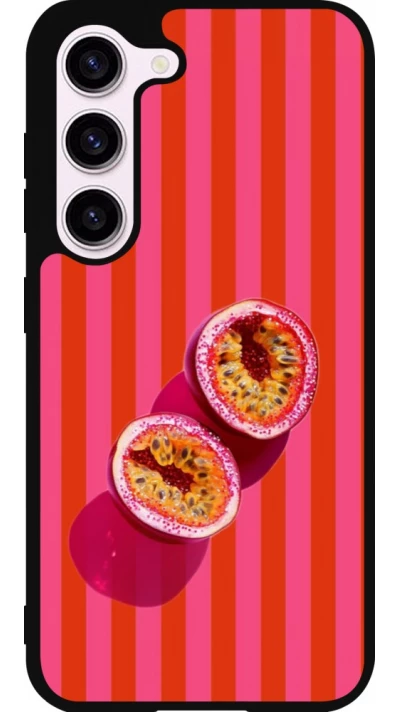 Coque Samsung Galaxy S23 - Silicone rigide noir Passion fruit Summer 2026