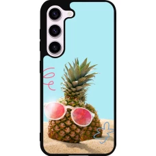 Coque Samsung Galaxy S23 - Silicone rigide noir Pineapple with glasses Summer 2026