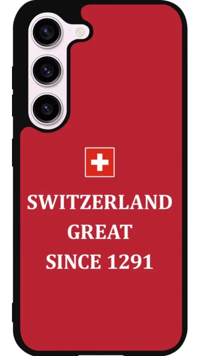 Coque Samsung Galaxy S23 - Silicone rigide noir Switzerland Great Since 1291