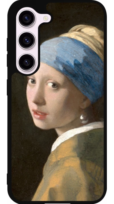 Coque Samsung Galaxy S23 - Silicone rigide noir Tableau art - La Jeune fille à la perle - Johannes Vermeer