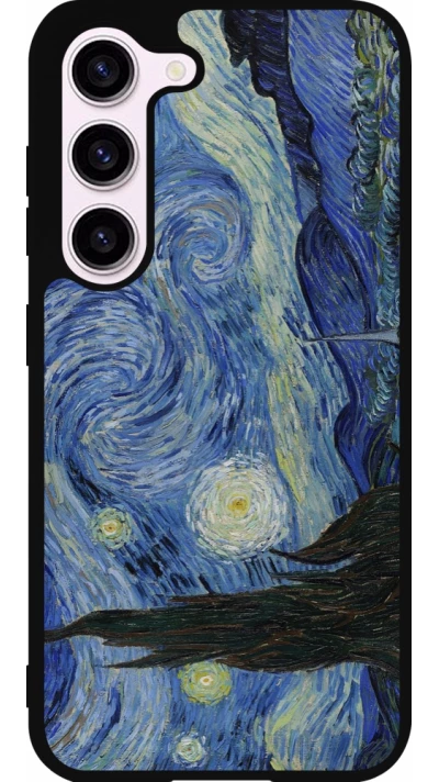 Coque Samsung Galaxy S23 - Silicone rigide noir Tableau art - La Nuit étoilée - Van Gogh
