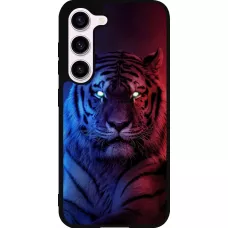 Coque Samsung Galaxy S23 - Silicone rigide noir Tiger Blue Red