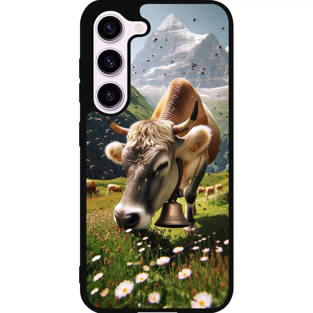 Samsung Galaxy S23 Case Hülle - Silikon schwarz Kuh Berg Wallis