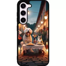Coque Samsung Galaxy S23 - Silicone rigide noir Valentine 2024 Dog & Cat Candlelight
