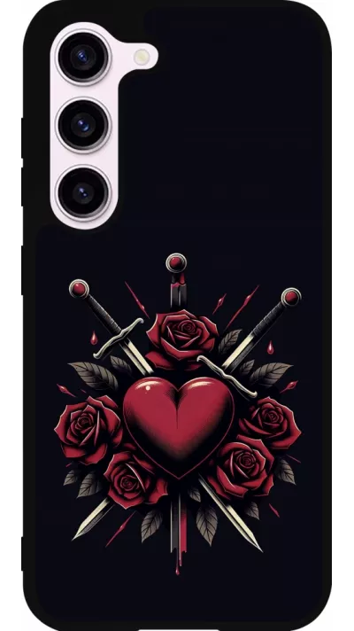 Samsung Galaxy S23 Case Hülle - Silikon schwarz Valentine 2024 gothic love