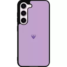 Coque Samsung Galaxy S23 - Silicone rigide noir Valentine 2023 purpule single heart