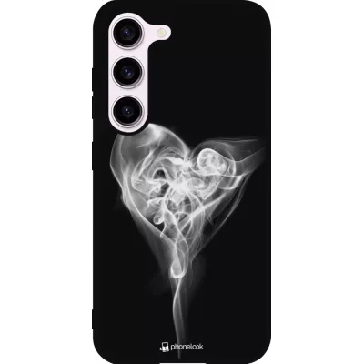 Coque Samsung Galaxy S23 - Silicone rigide noir Valentine 2022 Black Smoke