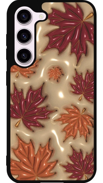 Coque Samsung Galaxy S23 FE - Silicone rigide noir Autumn 26 3D leaves