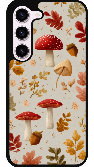 Coque Samsung Galaxy S23 FE - Silicone rigide noir Autumn 26 Mushrooms and leaves