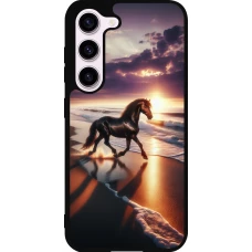 Samsung Galaxy S23 FE Case Hülle - Silikon schwarz Pferd majestätisch Strand