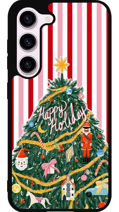 Coque Samsung Galaxy S23 FE - Silicone rigide noir Christmas 25 Happy Holiday