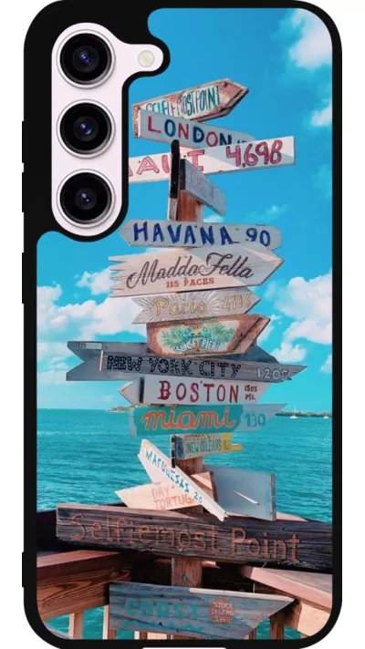Coque Samsung Galaxy S23 FE - Silicone rigide noir Cool Cities Directions