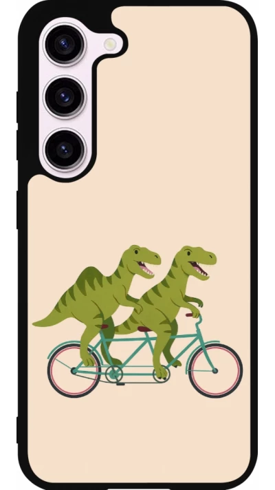 Coque Samsung Galaxy S23 FE - Silicone rigide noir Dinosaurs on bikes 2026