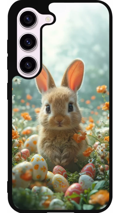 Coque Samsung Galaxy S23 FE - Silicone rigide noir Easter 2026 Rabbit in the garden