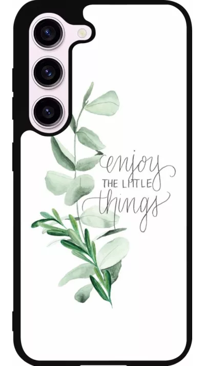 Coque Samsung Galaxy S23 FE - Silicone rigide noir Enjoy the little things