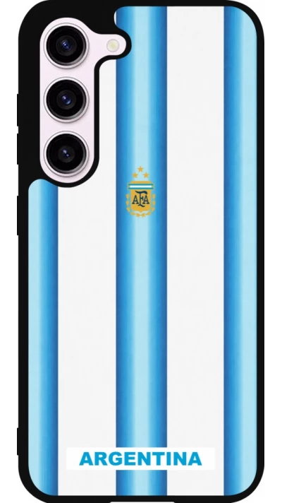 Coque Samsung Galaxy S23 FE - Silicone rigide noir Maillot de football Argentine 2026 personnalisable