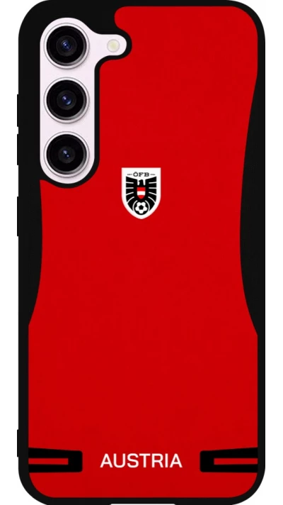 Coque Samsung Galaxy S23 FE - Silicone rigide noir Maillot de football Autriche 2026 personnalisable