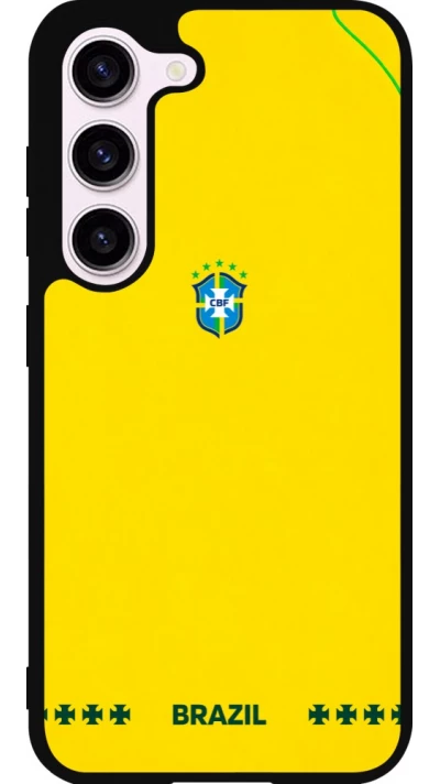Coque Samsung Galaxy S23 FE - Silicone rigide noir Maillot de football Bresil 2026 personnalisable