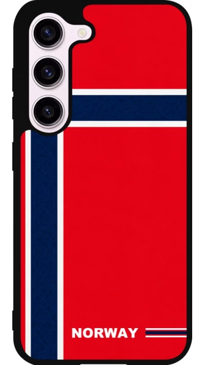 Coque Samsung Galaxy S23 FE - Silicone rigide noir Maillot de football Norvège 2026 personnalisable