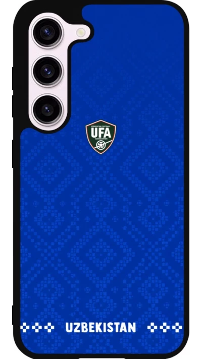 Coque Samsung Galaxy S23 FE - Silicone rigide noir Maillot de football Ouzbékistan 2026 personnalisable